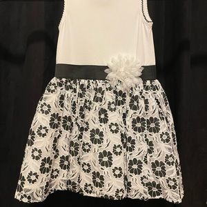 Black and white lace dress